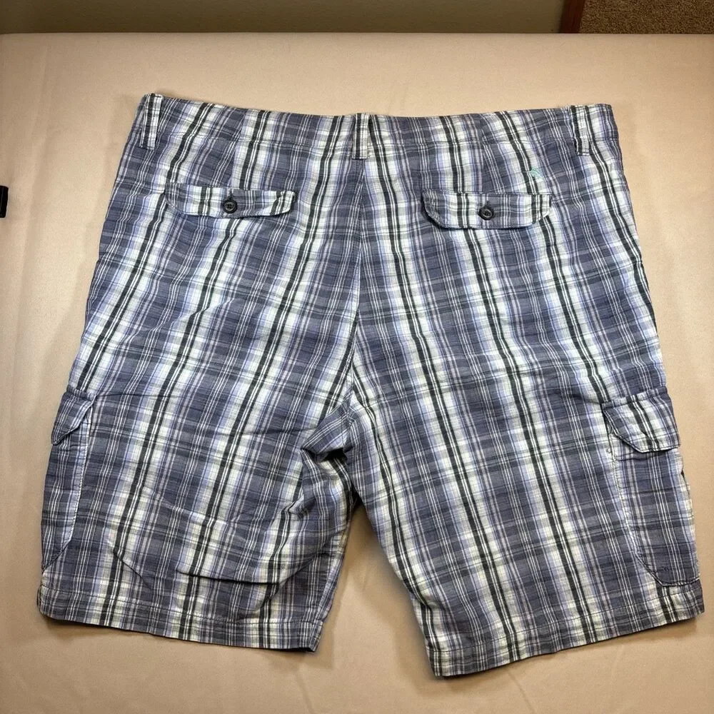 Tommy Bahama Relax‎ Chino Shorts Mens 42 Blue Check Plaid Cotton Casual 10”